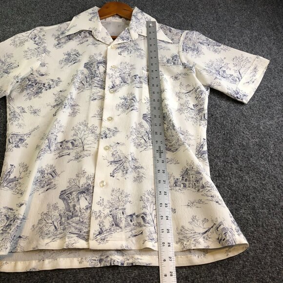 McGregor Hawaiian Camp Shirt Mens Medium USA Made Italian Countryside 50s 60s - Picture 5 of 12
